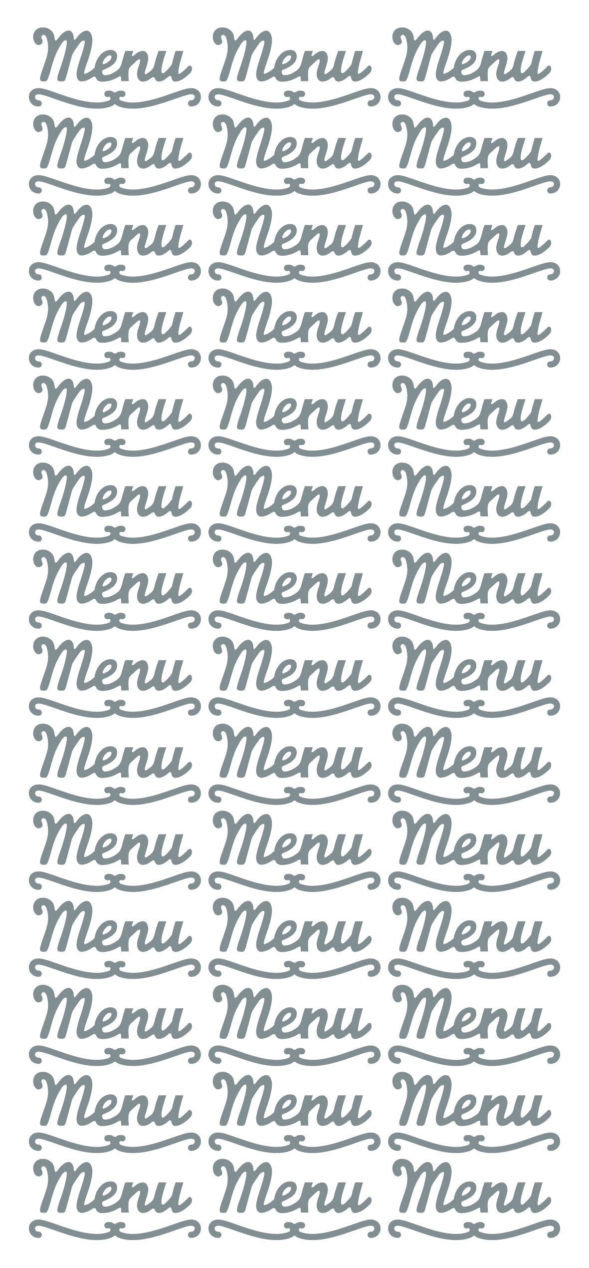 Autocollants pelables - Menu