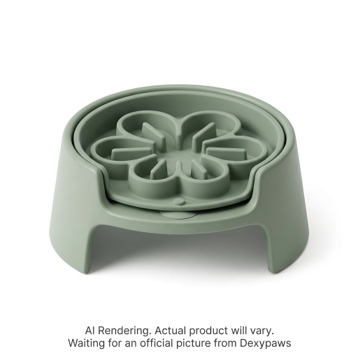Sage Green Flower Elevated Slow Feeder for Cats