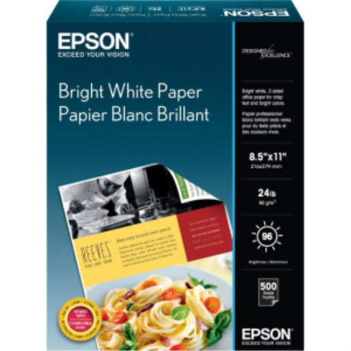 Papier blanc brillant Epson, format Lettre, 500 feuillesS041586