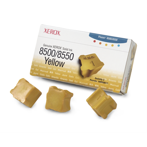108R00671 Encre solide authentique Xerox 8500/8550 jaune (trois bâtonnets)