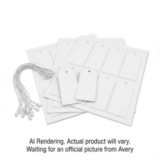 Avery Laser/Inkjet White Rectangle Printable Tags w Strings, 2" x 3½", 10 sheets/env, 80 tags/env