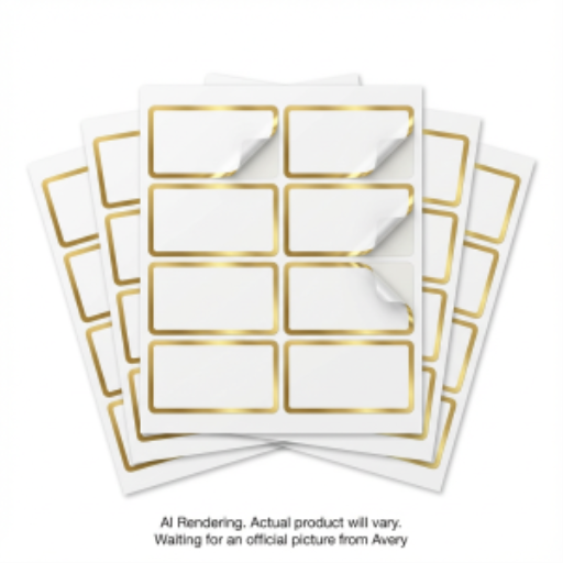Avery Laser/Inkjet Name Badges, 2?" x 3?", Gold Metallic Border, Flexible Film, Peel Away Feature, 5 sheets/env, 40