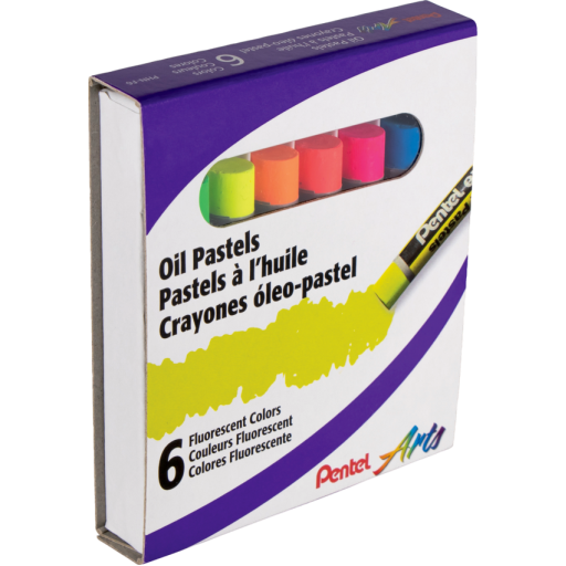 Pastels à l'huile fluorescents Pentel Arts - Lot de 6 couleurs