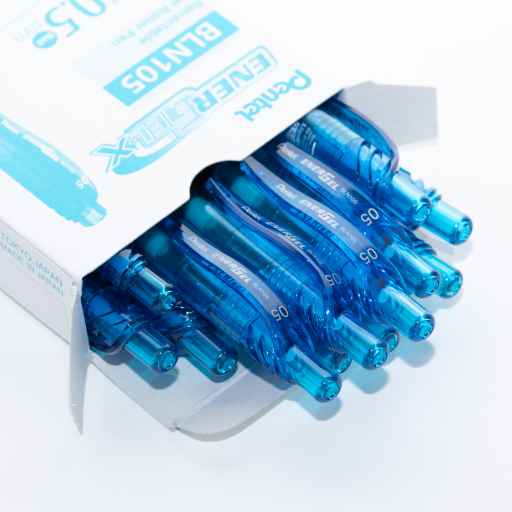 Stylo-bille rétractable EnerGel-X, Pointe aiguille (0,5 mm), Encre bleu ciel