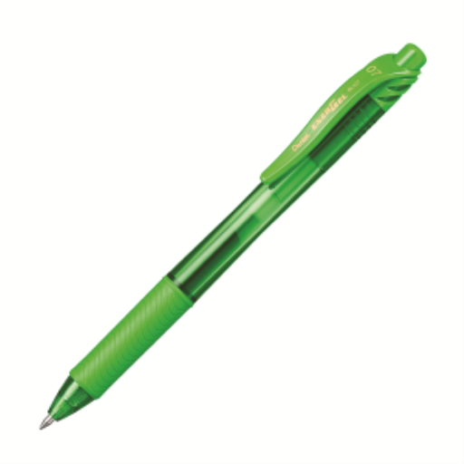 Roller à encre gel rétractable EnerGel-X, (0,7 mm) Pointe métallique, Encre vert lime