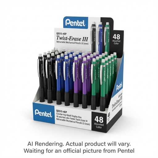 Portemine rétractable Twist Erase III (0,5 mm) - Présentoir assorti, 48 pièces