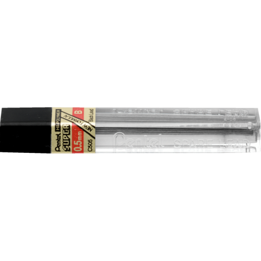 Hi-Polymer Super Lead Refill (0.5mm), B, 12 Leads per Tube