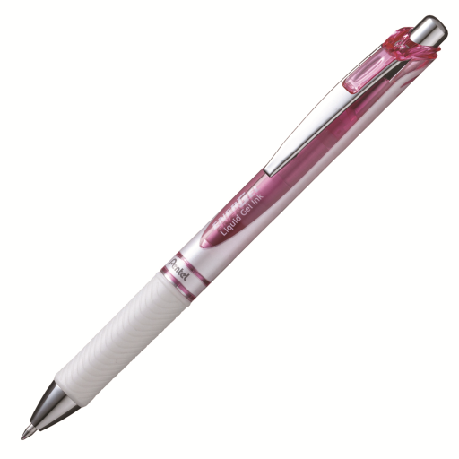 Stylo gel liquide EnerGel Pearl, (0,7 mm) Pointe métallique, Encre rose