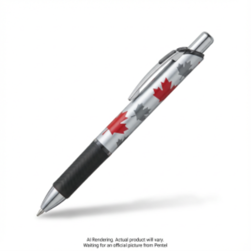 EnerGel Canadian Barrel Design 1, Stylo Bille Gel Liquide, (0.7mm) Pointe Métal, Encre Noire, Corps Design 1