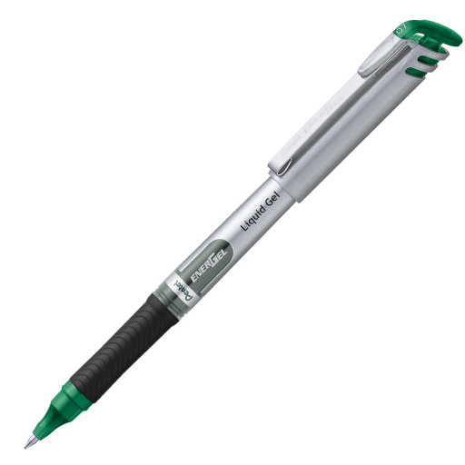 EnerGel Liquid Gel Pen, (0.7mm) Metal Tip, Capped, Green Ink
