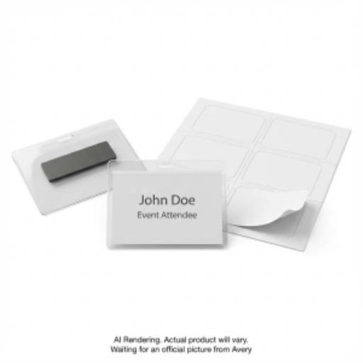 Avery Kit de badges nominatifs magnétiques 7,6 x 10,2 cm (pour imprimantes laser/jet d'encre), 48/boîte