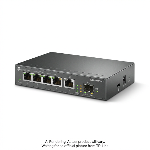 Omada 5-Port 2.5GBASE-T and 1-Port 10GE SFP+ Easy Managed Switch with 4-Port PoE++