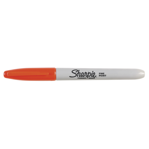 Marqueur permanent Sharpie, pointe fine, orange, 1 unité