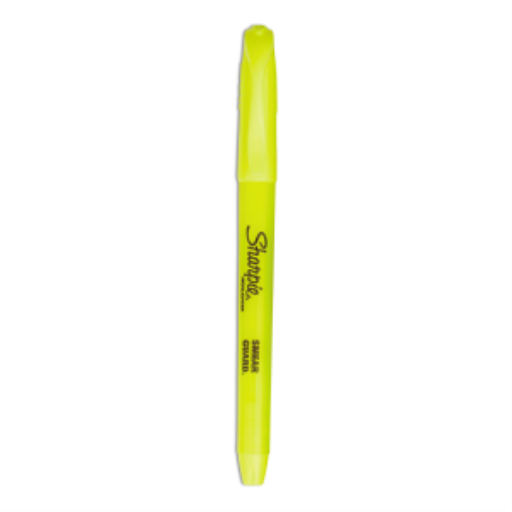 Surligneur de poche Sharpie, pointe biseautée fine, jaune - 1 unité