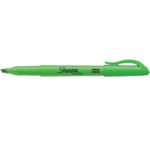 Surligneur de poche Sharpie, pointe biseautée, vert, 1 unité