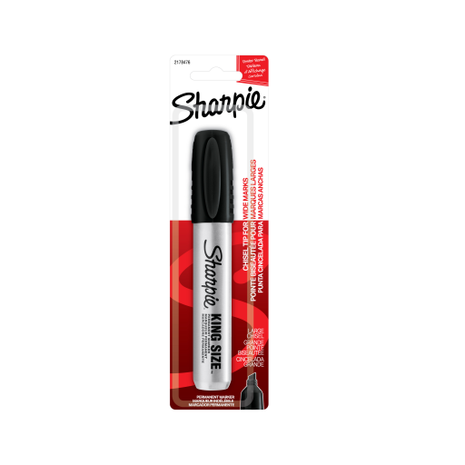 Marqueur permanent Sharpie King Size, grande pointe biseautée, noir, 1 pièce