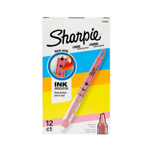 Surligneur liquide Sharpie, pointe biseautée, rose, 1 unité