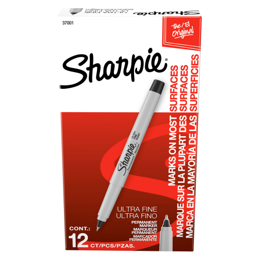 Marqueur permanent Sharpie, pointe ultra-fine, noir, 1 unité