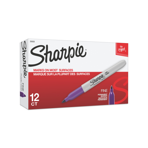 Marqueur permanent Sharpie, pointe fine, violet, 1 unité
