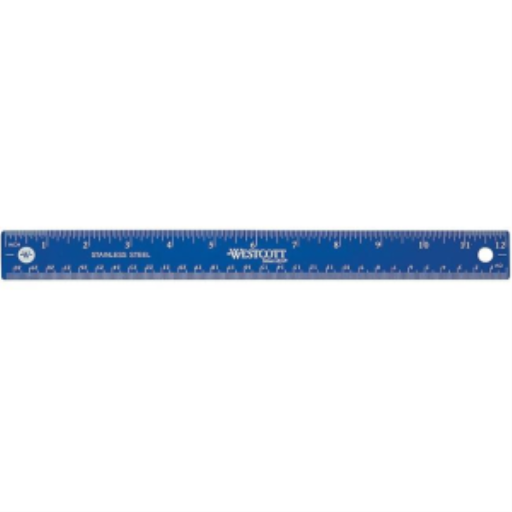 Stainless Steel Ruler 30cm/12" – Inch/Metric, Assorted Colours / 30cm/12 po – pouces/métrique - couleurs assorties