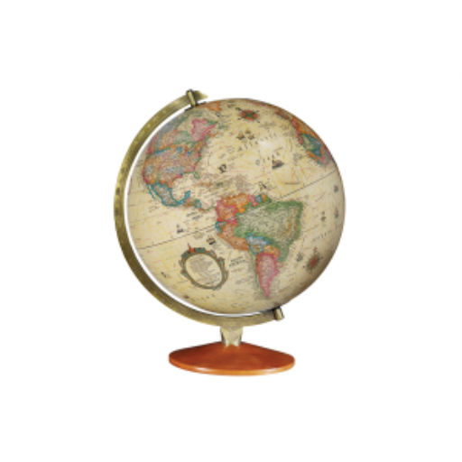 Globe terrestre de bureau lumineux Odessa 30 cm de diamètre, antique, océan (anglais)
