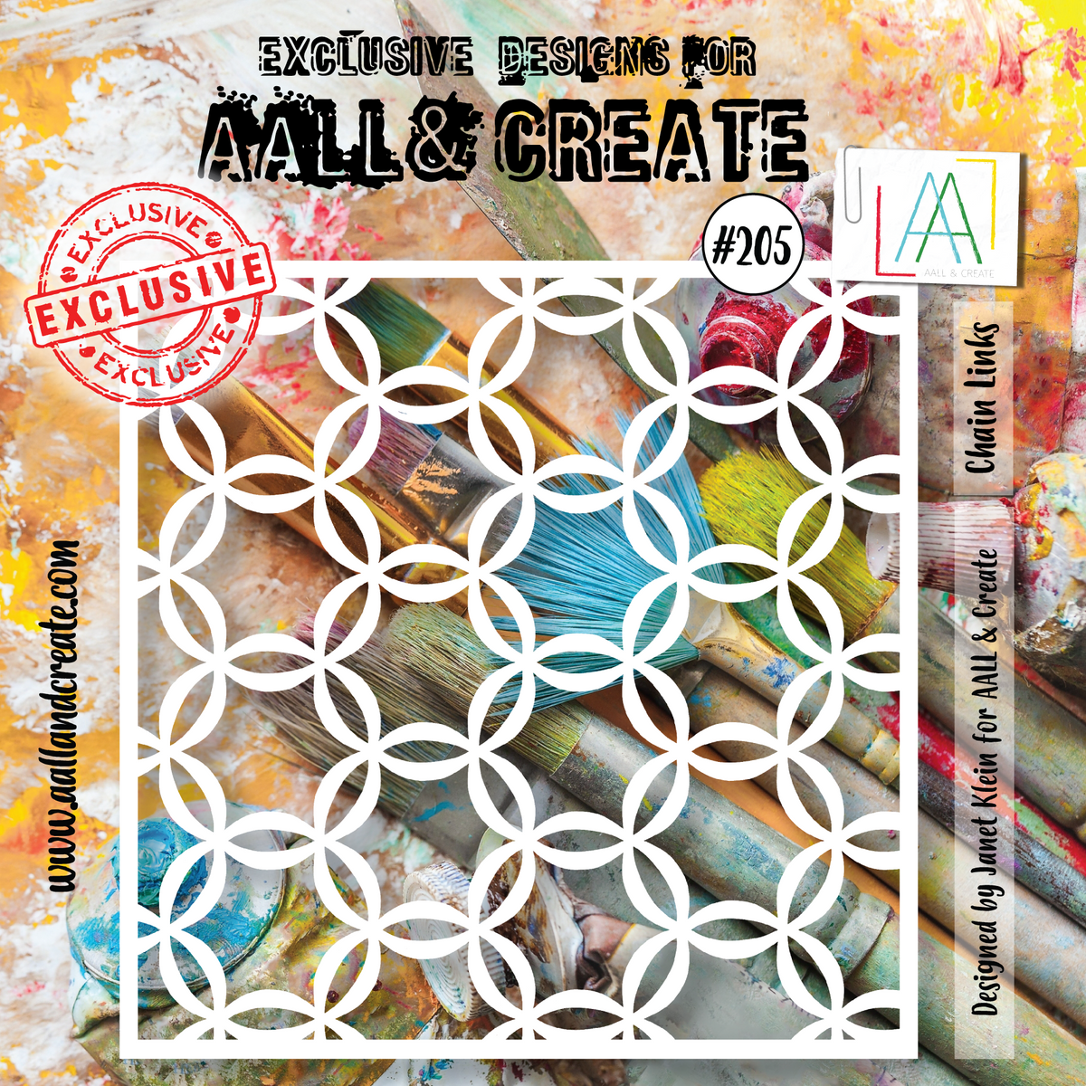 Pochoir AALL and Create 15x15cm - 205 - Maillons de chaîne