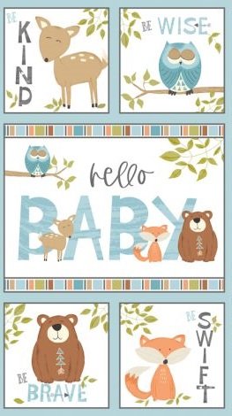 Panneau de courtepointe « Hello Baby » Winsome Critters