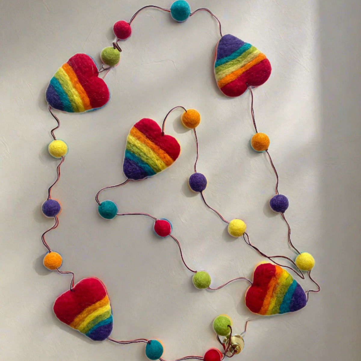 String Of Rainbow Hearts