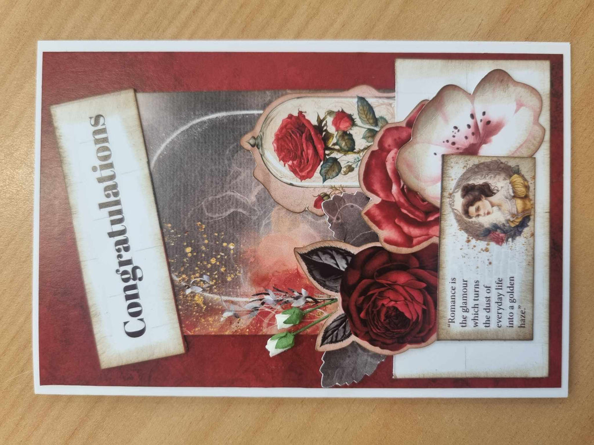 Lot de 6 cartes 10x15 cm Rose ensorcelée