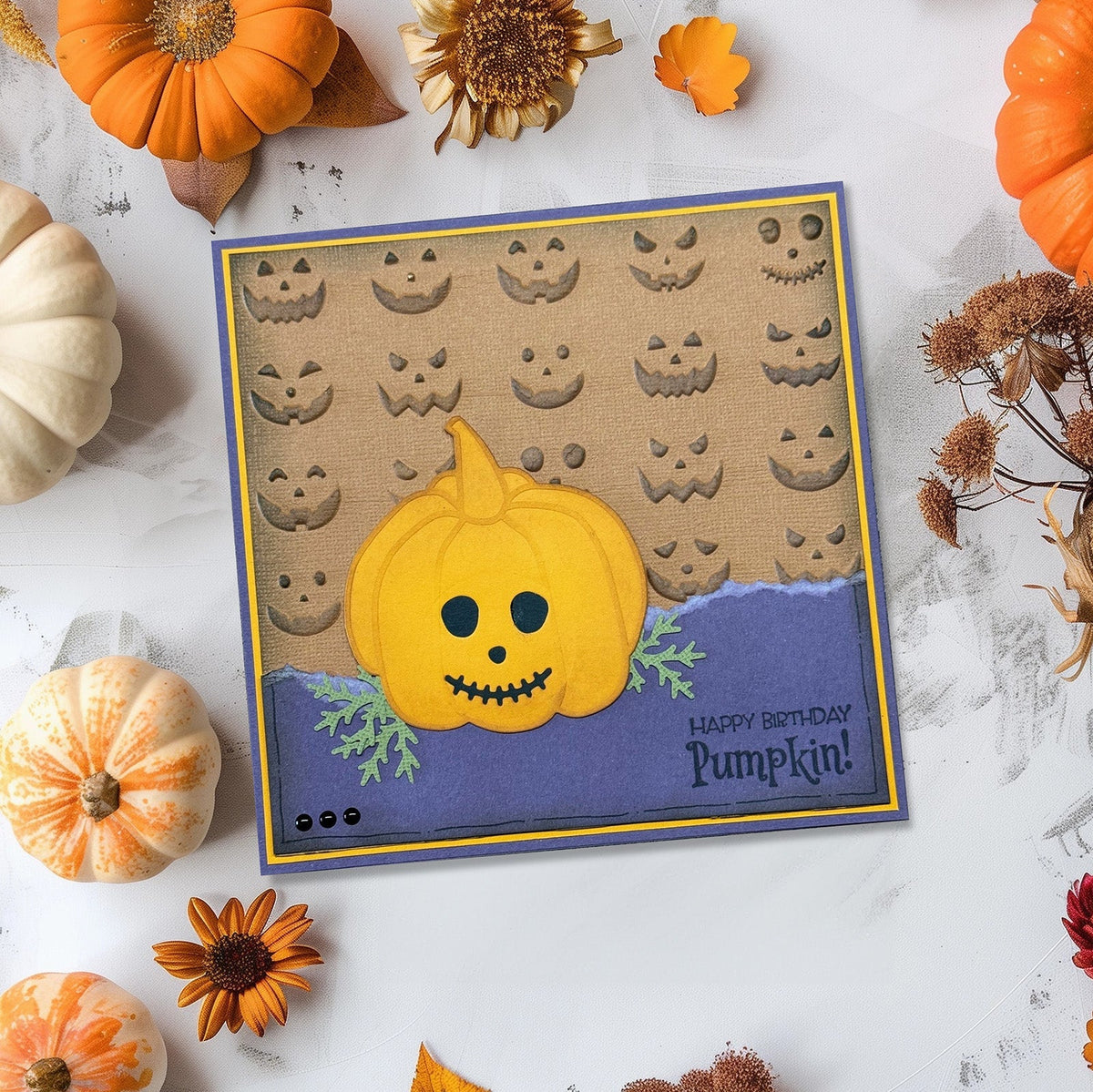 Vaessen Creative • Embossing Folder Pumkin Faces 5.9x5.9in 1pcs