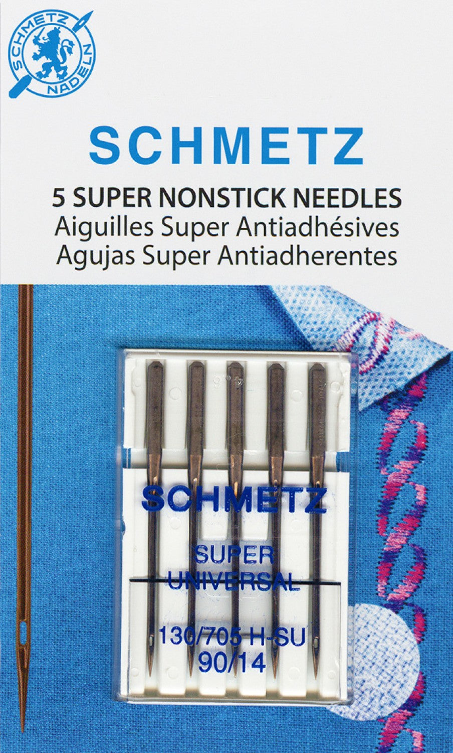 Aiguilles universelles SCHMETZ # 4503 Super antiadhésives sous blister - 90/14 - 5 pièces