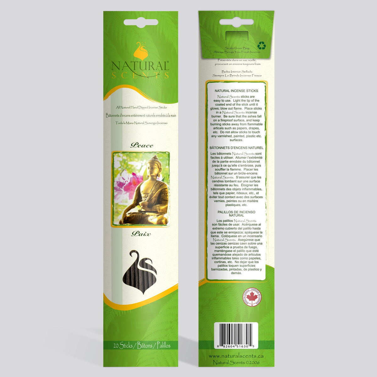 Bâtonnets d'encens Peace Natural Scents