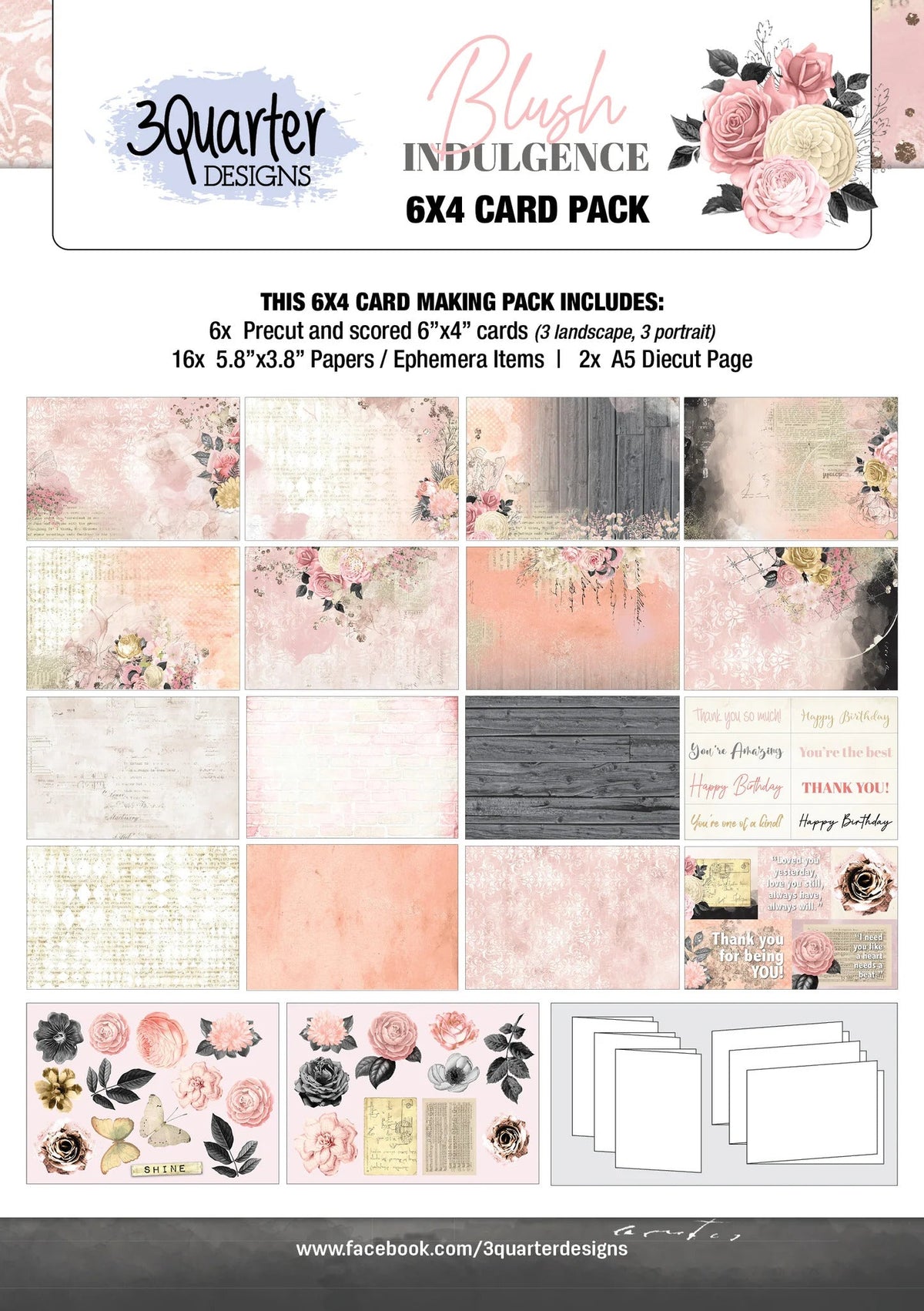 Lot de cartes Collection Blush Indulgence 15x10 cm