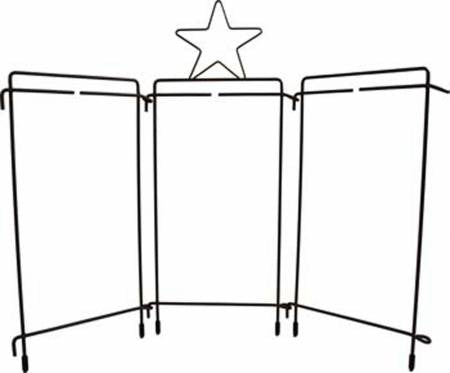 Présentoir de table 4 x 9 po avec crochet étoile - Gris