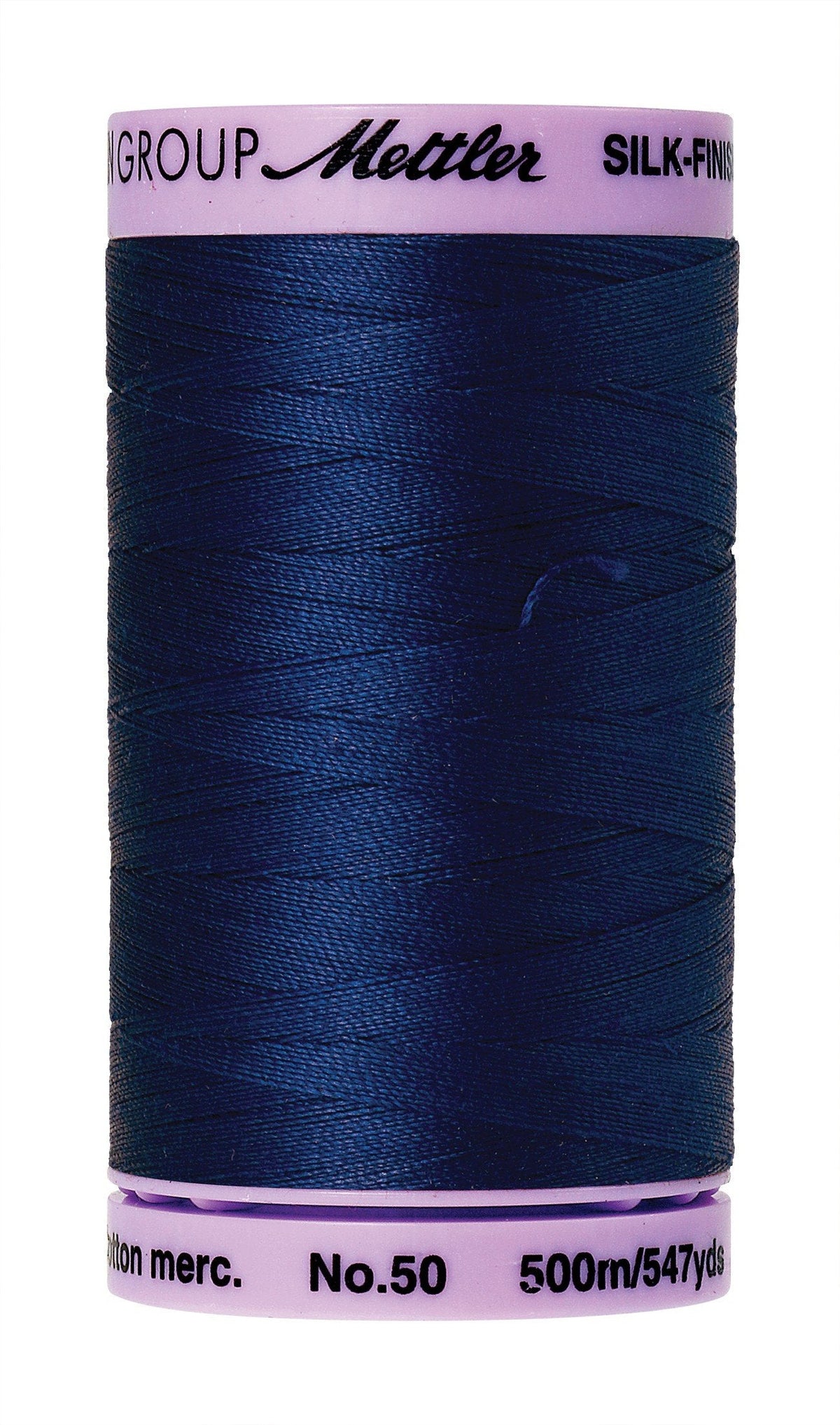 Fil de coton Mettler Silk-Finish 50wt, 500 m (547 yd), Bleu Impérial