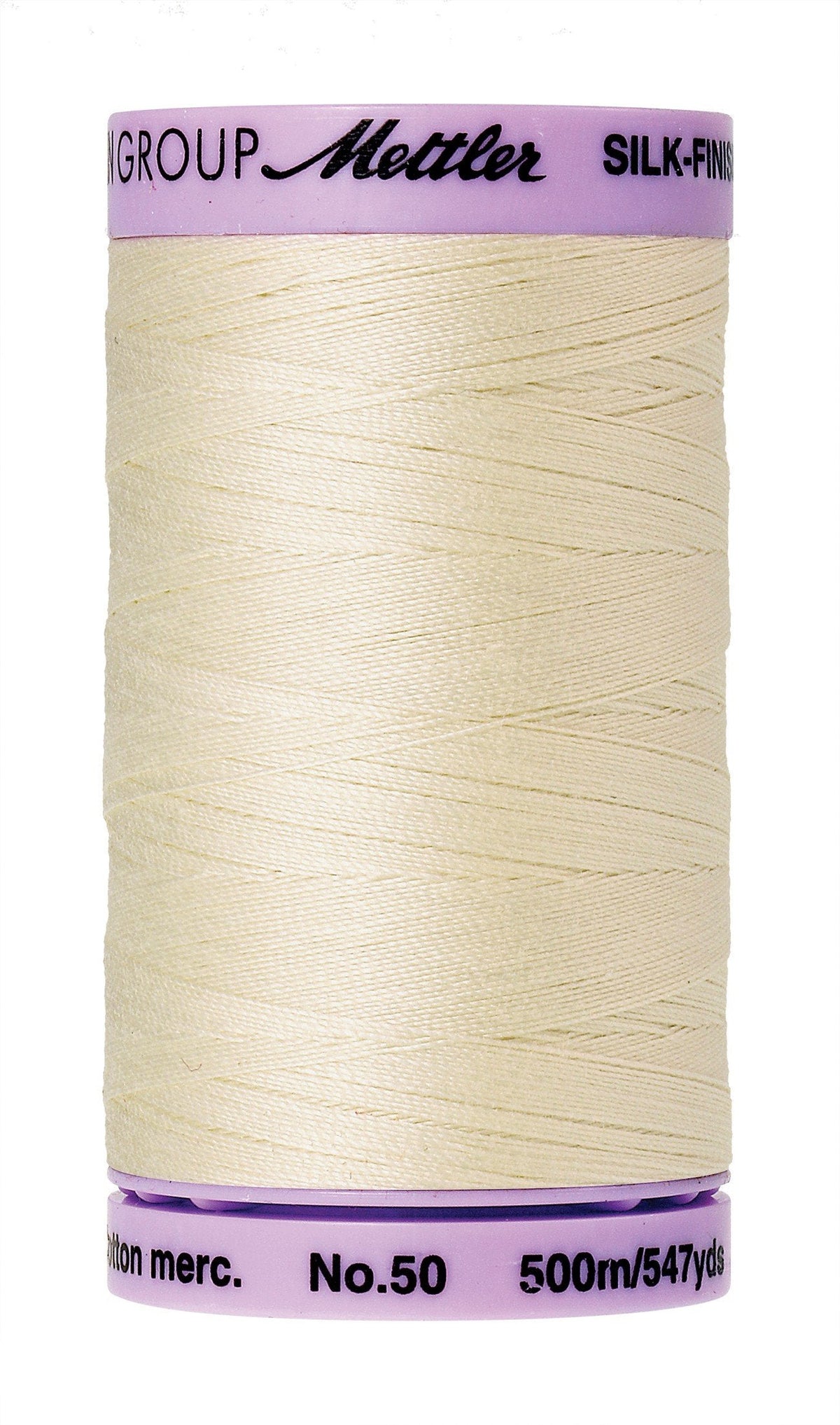 Mettler Silk-Finish 50wt Solid Cotton Thread 547yd/500M Antique White
