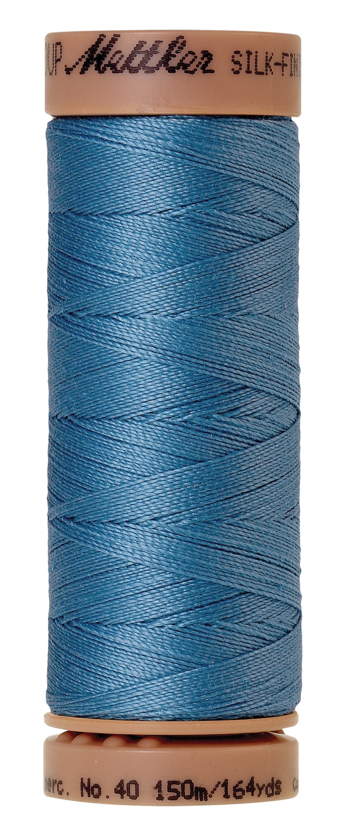 Mettler Fil de coton uni Silk-Finish 40wt 164 yd/150 m Bleu récif