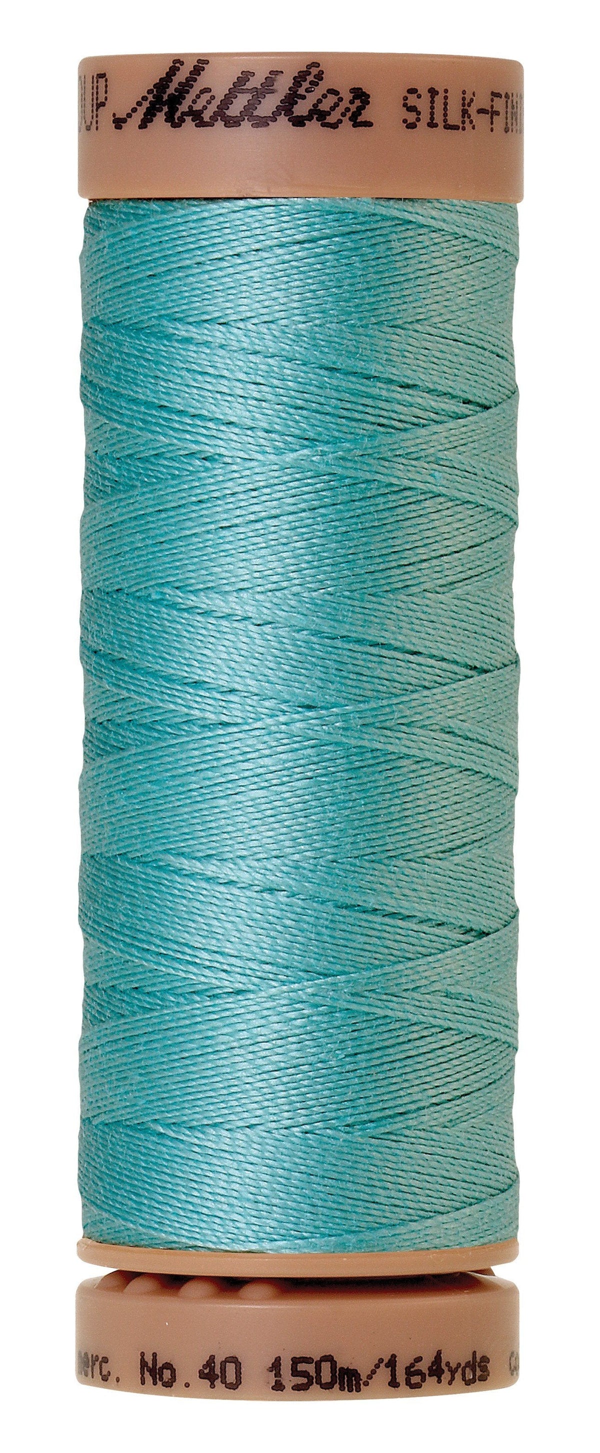 Mettler Silk-Finish 40wt Solid Cotton Thread 164yd/150M Blue Curacao