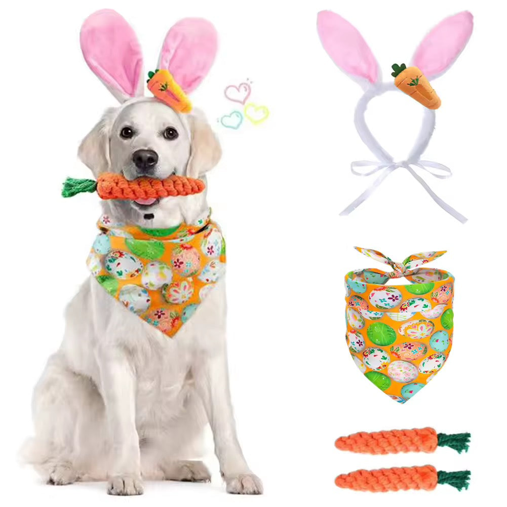 Ensemble Lapin de Pâques – Ensemble d'accessoires de luxe festifs pour animaux de compagnie