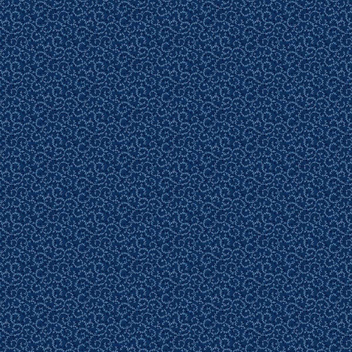 Essential Basics de Wilmington Prints - Crescent Swirl Bleu Marine