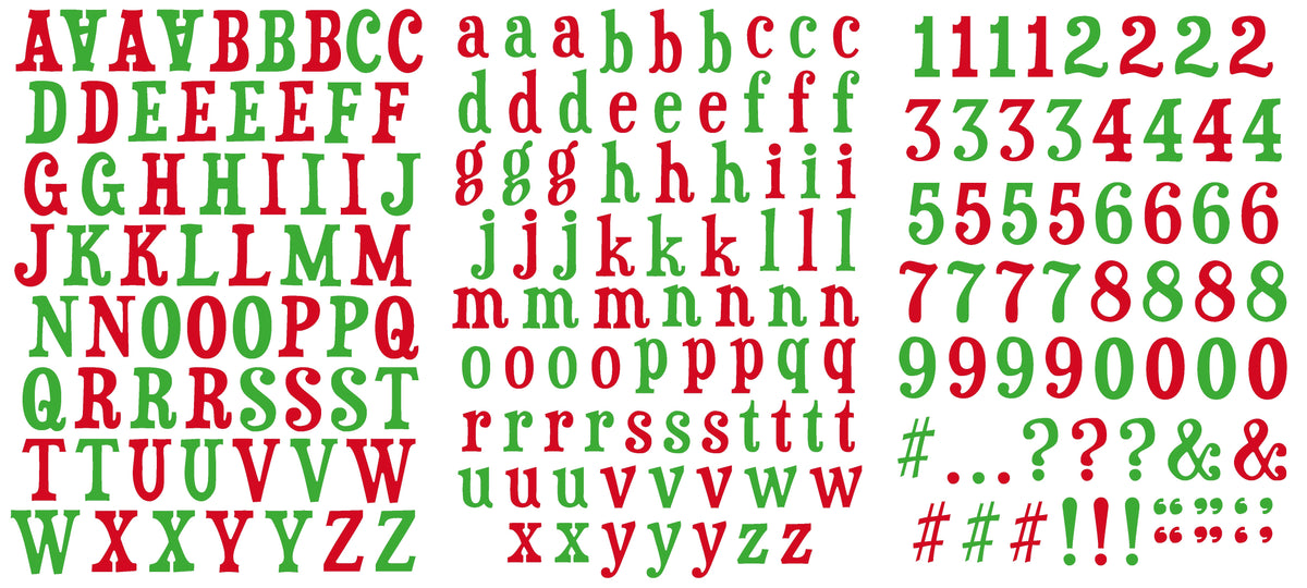Autocollants de l'alphabet de Noël vintage Arden Creative Studio