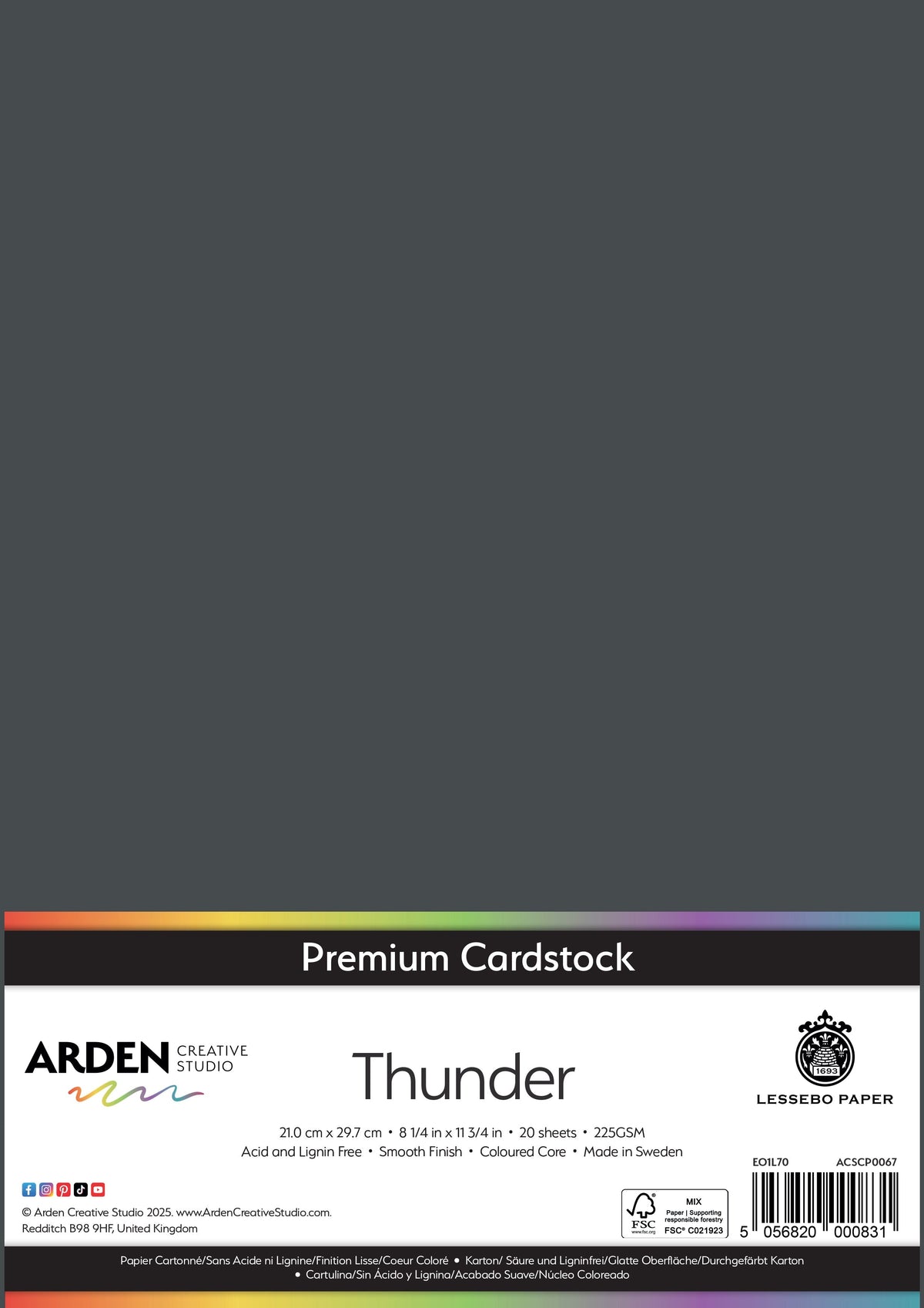 Arden Creative Studio Premium Cardstock A4 225gsm 20 Pack