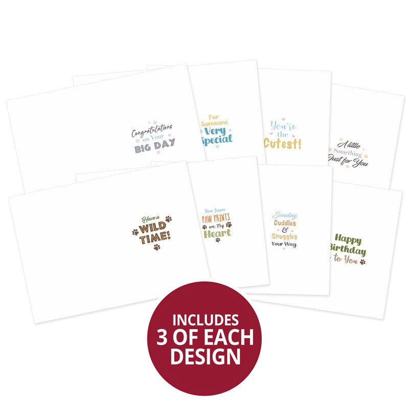 Inserts de cartes de luxe Adorable Animals