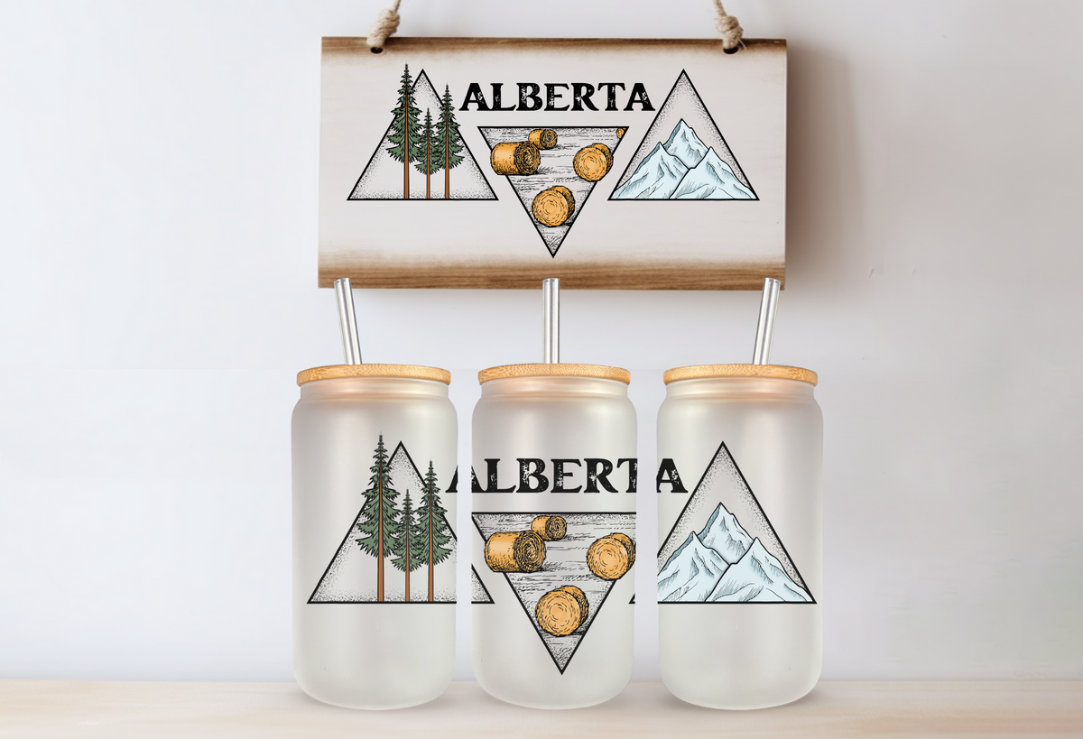 Boîte givrée Alberta Triangle avec couvercle en bambou | Canadien