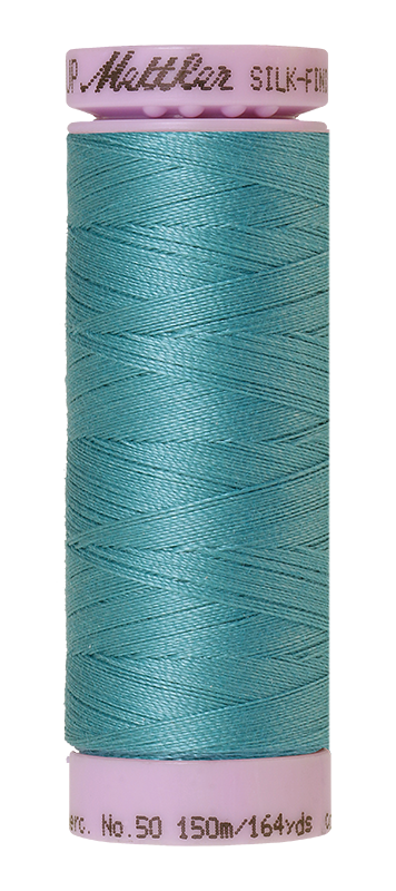 Fil de coton Mettler Silk-finish 50wt, 164 verges/150 m, bleu-vert opale