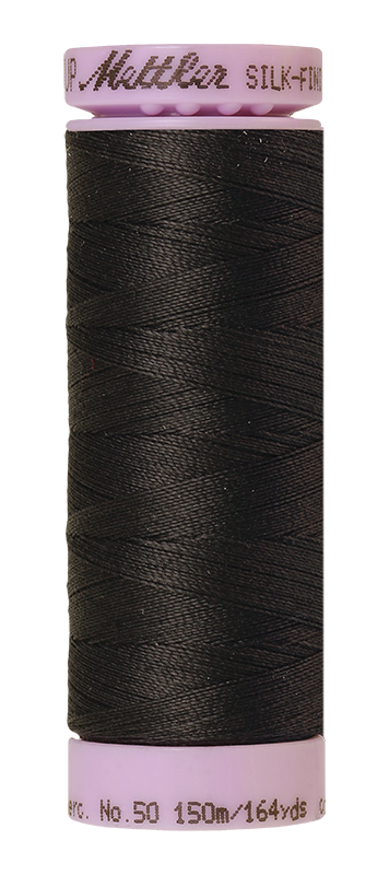 Fil de coton solide Mettler Silk-finish 50wt, 164 yd/150 m, anthracite