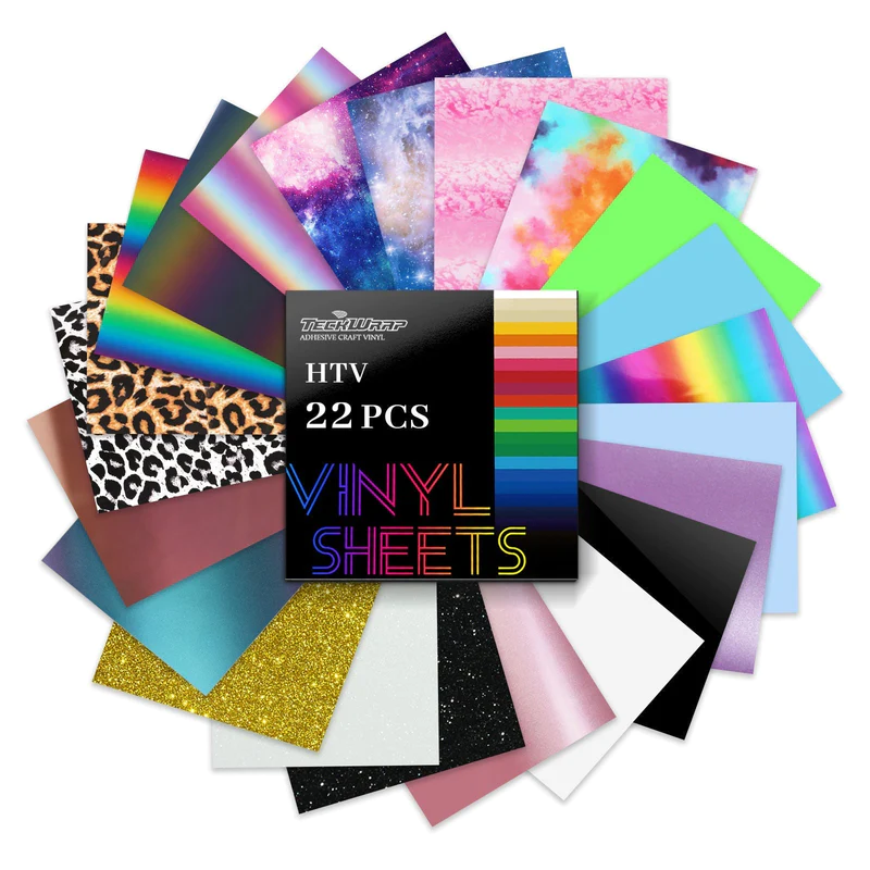 Pack de Feuilles de Vinyle Thermocollant TeckWrap pour Débutants (22 pièces)