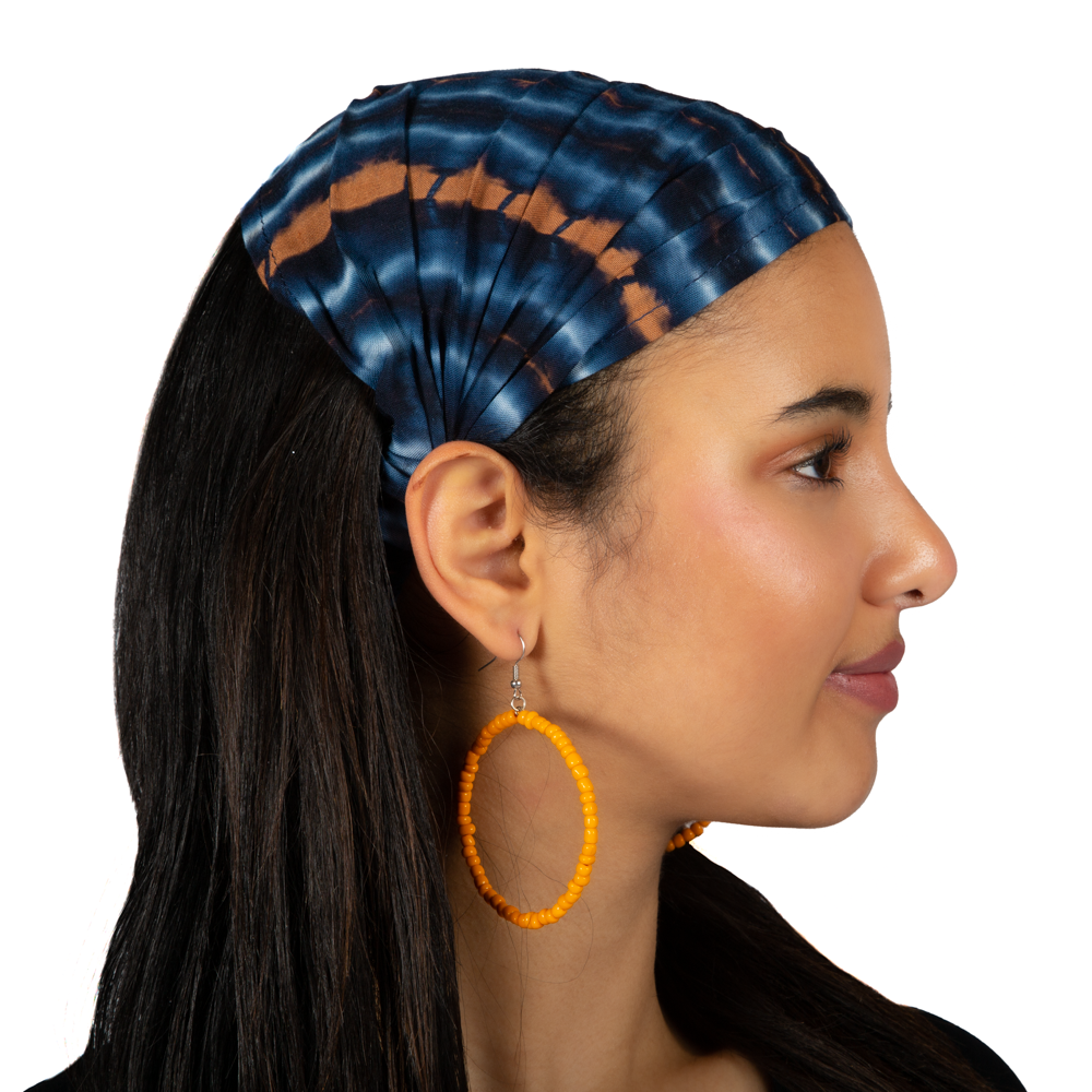 Bandana Tie-Dye – Bleu et Or