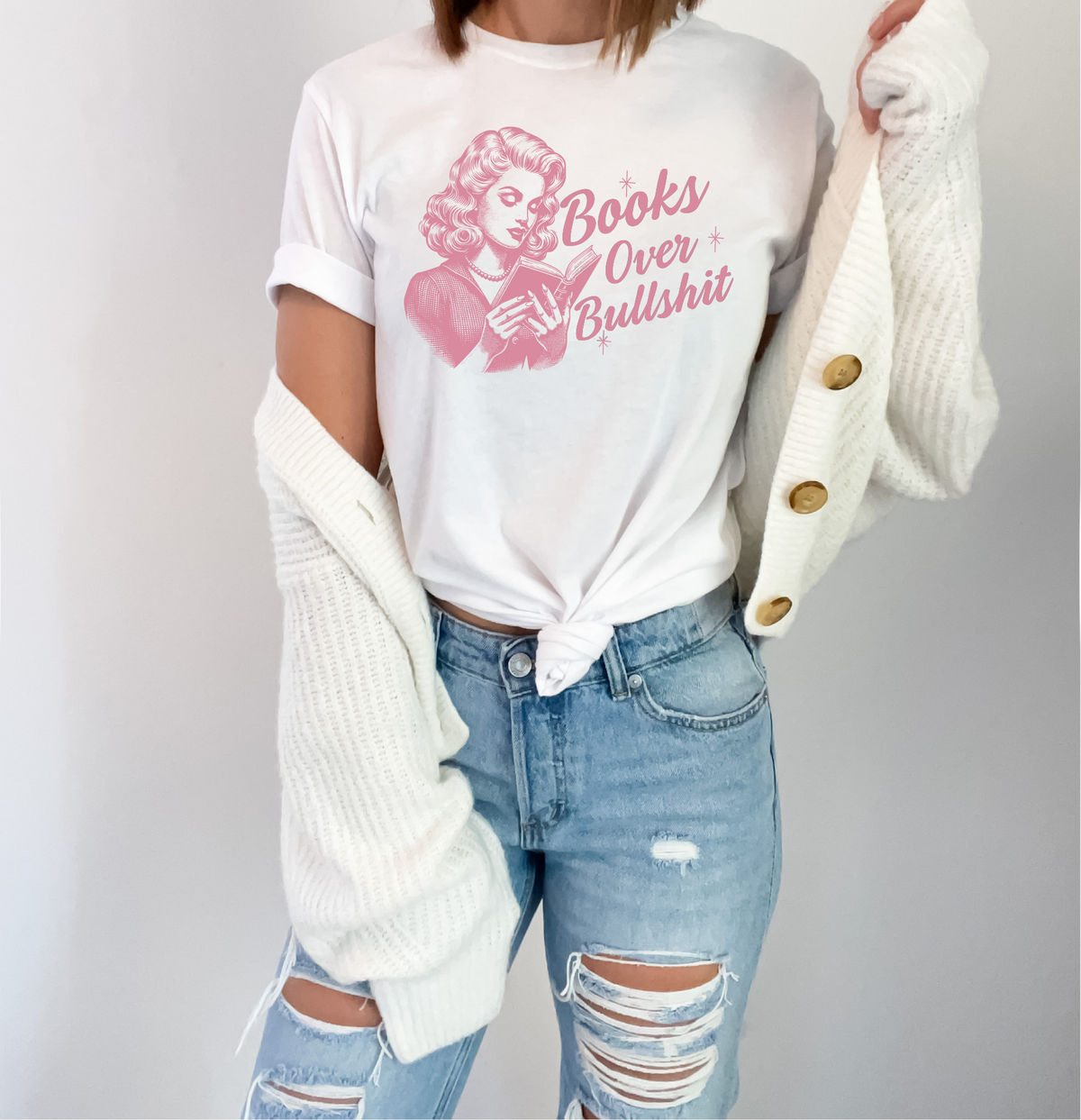 T-shirt Books Over Bullshit | T-shirt Littéraire