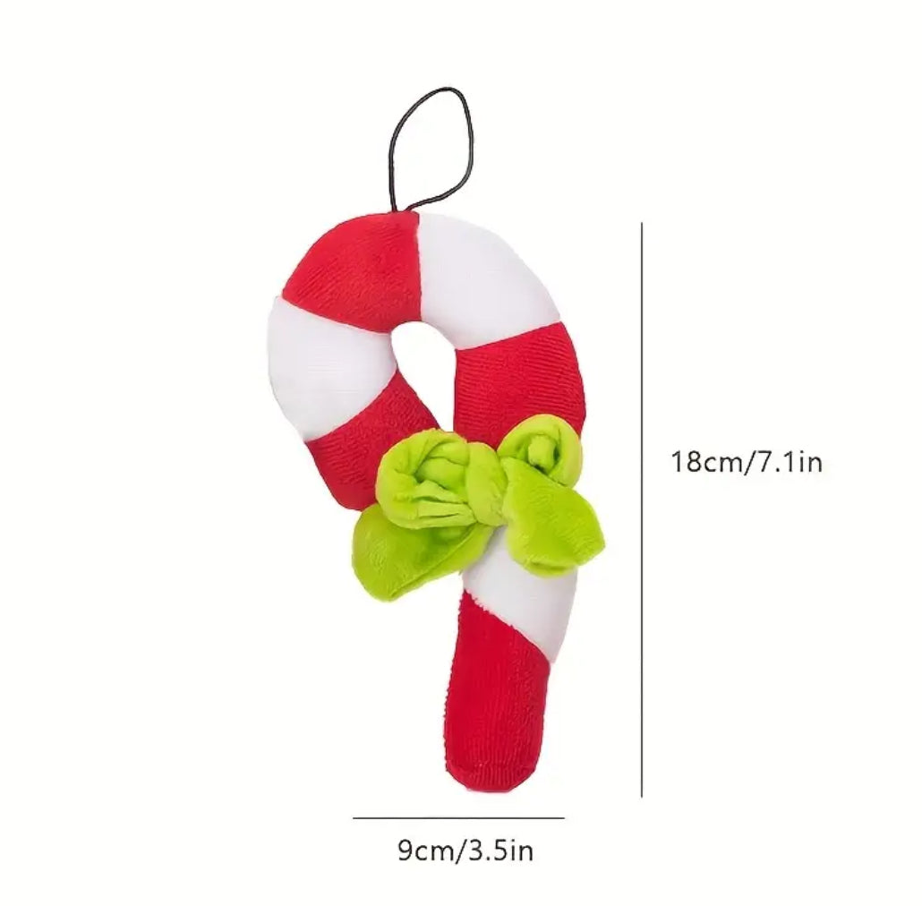 Jouet pour chien canne à sucre | Jouet de Noël pour chien